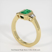 1.12 Ct. Emerald Ring, 18K Yellow Gold 2