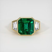 6.64 Ct. Emerald Ring, 18K Yellow Gold 1