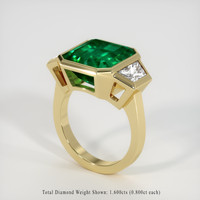 6.64 Ct. Emerald Ring, 18K Yellow Gold 2