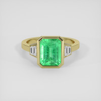 3.31 Ct. Emerald Ring, 18K Yellow Gold 1