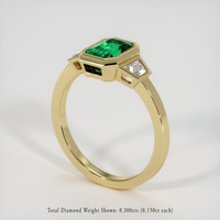 1.08 Ct. Emerald Ring, 18K Yellow Gold 2