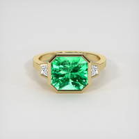7.95 Ct. Emerald Ring, 18K Yellow Gold 1