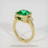 7.95 Ct. Emerald Ring, 18K Yellow Gold 2