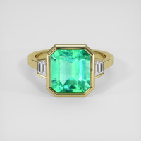 3.78 Ct. Emerald Ring, 18K Yellow Gold 1