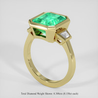 3.78 Ct. Emerald Ring, 18K Yellow Gold 2