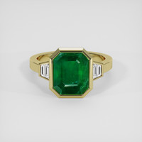 3.76 Ct. Emerald Ring, 18K Yellow Gold 1