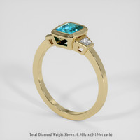 1.10 Ct. Greenish Blue Paraiba Tourmaline Ring, 18K Yellow Gold 2