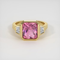3.37 Ct. Pink Sapphire Ring, 18K Yellow Gold 1