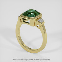 4.51 Ct. Bluish Green Sapphire Ring, 18K Yellow Gold 2