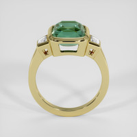 4.51 Ct. Bluish Green Sapphire Ring, 18K Yellow Gold 3