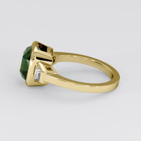 4.51 Ct. Bluish Green Sapphire Ring, 18K Yellow Gold 4