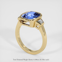 4.59 Ct. Blue Sapphire Ring, 18K Yellow Gold 2