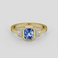 1.29 Ct. Blue Sapphire Ring, 18K Yellow Gold 1