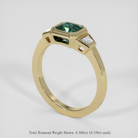 1.48 Ct. Greenish Blue Sapphire Ring, 18K Yellow Gold 2