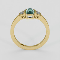1.17 Ct. Bluish Green Sapphire Ring, 18K Yellow Gold 3
