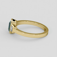 1.17 Ct. Bluish Green Sapphire Ring, 18K Yellow Gold 4