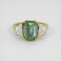 5.92 Ct. Green Sapphire Ring, 18K Yellow Gold 1