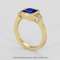 2.21 Ct. Blue Sapphire Ring, 18K Yellow Gold 2