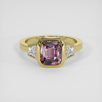 2.13 Ct. Pinkish Purple Sapphire Ring, 18K Yellow Gold 1