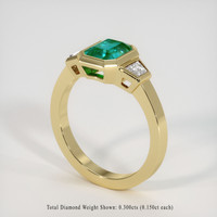 0.99 Ct. Emerald Ring, 18K Yellow Gold 2