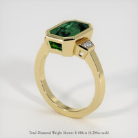 4.50 Ct. Green Sapphire Ring, 18K Yellow Gold 2