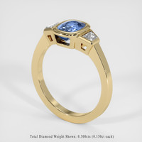 1.61 Ct. Blue Sapphire Ring, 18K Yellow Gold 2