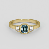 0.99 Ct. Greyish Blue Sapphire Ring, 18K Yellow Gold 1
