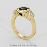 1.78 Ct. Bluish Green Sapphire Ring, 18K Yellow Gold 2