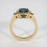 3.19 Ct. Greenish Blue Sapphire Ring, 18K Yellow Gold 3