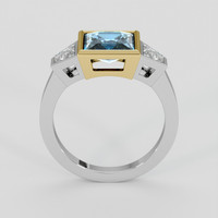 2.28 Ct. Greenish Blue Sapphire Ring, 14K Yellow & White 3