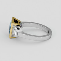 2.28 Ct. Greenish Blue Sapphire Ring, 14K Yellow & White 4