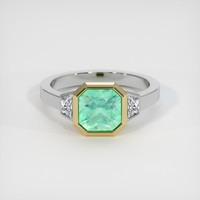 1.57 Ct. Emerald Ring, 18K Yellow & White 1
