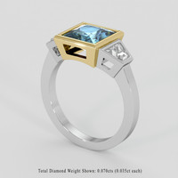 2.28 Ct. Greenish Blue Sapphire Ring, 18K Yellow & White 2