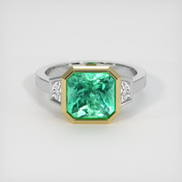 2.52 Ct. Emerald Ring, 18K Yellow & White 1
