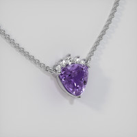 1.18 Ct. Purple Sapphire Necklace, Platinum 950 2