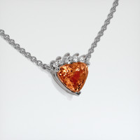 1.01 Ct. Orange Sapphire Necklace, Platinum 950 2