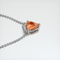 1.01 Ct. Orange Sapphire Necklace, Platinum 950 3