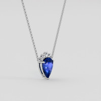3.04 Ct. Blue Sapphire Necklace, 10K White Gold 2