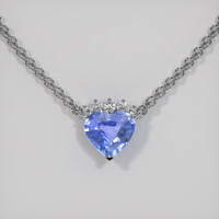 2.73 Ct. Sapphire Necklace, 14K White Gold 1