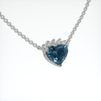 1.20 Ct. Sapphire Necklace, 14K White Gold 2