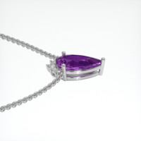 2.04 Ct. Purple Sapphire Necklace, 14K White Gold 3