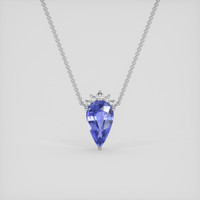 1.75 Ct. Blue Sapphire Necklace, 14K White Gold 1