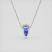 1.75 Ct. Blue Sapphire Necklace, 14K White Gold 4