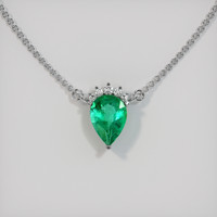 0.73 Ct. Emerald  Necklace - 18K White Gold