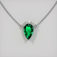 1.36 Ct. Emerald  Necklace - 18K White Gold