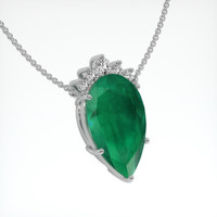 30.21 Ct. Emerald Necklace, 18K White Gold 2