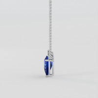 3.04 Ct. Blue Sapphire Necklace, 18K White Gold 3