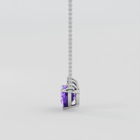 1.23 Ct. Purple Sapphire Necklace, 18K White Gold 3