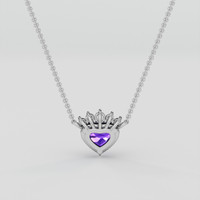 1.23 Ct. Purple Sapphire Necklace, 18K White Gold 4