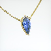1.13 Ct. Blue Sapphire Necklace, 14K Yellow Gold 2
